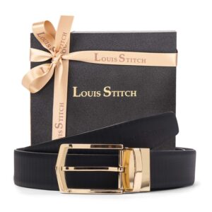 LOUIS STITCH Men’s Reversible Brown and Black Italian Leather Belt