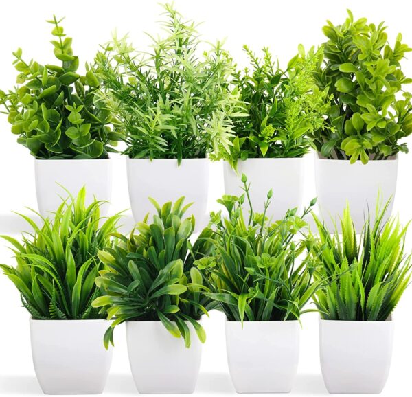 Dekorly Artificial Potted Plants 8 Pack